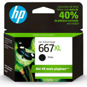 Cartucho HP 667XL Preto, Ink Advantage Original - 3YM81AB