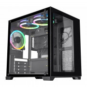 Gabinete Gamer K-Mex Space Z, CG-01AD, Lateral e Frontal em Vidro Temperado, Sem Fonte, Sem Fan, Preto - CG01ADRH001CBOX