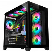 Gabinete Gamer K-Mex Space ATX, CG-P2R4, Lateral e Frontal Vidro Temperado, Sem Fonte, Sem Fan, Preto - CGP2R4RH001CBOX