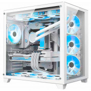 Gabinete Gamer K-Mex Space ATX WHITE, CG-W2R4, Vidro Temperado, Sem Fonte, Sem Fan, Branco - CGW2R4RH002CBOX