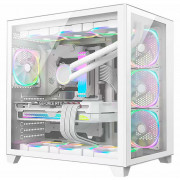 Gabinete Gamer K-Mex Space ATX WHITE, CG-W2R4, Vidro Temperado, Sem Fonte, Sem Fan, Branco - CGW2R4RH002CBOX