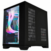 Gabinete Gamer K-Mex Space AQUA, CG-10KN, Lateral e Frontal em Vidro, Sem Fonte, Sem Fan, Preto - CG10KNRH001CBOX