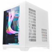 Gabinete Gamer K-Mex Space AQUA WHITE, CG-W1KN, Lateral e Frontal em Vidro, Sem Fonte, Sem Fan, Branco - CGW1KNRH001CBOX