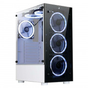 Gabinete Gamer Rise Mode Glass 06X Frost, Mid Tower, Frontal e Lateral Vidro Temperado, Sem FAN, Branco - RM-WT-06X-FW