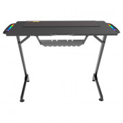 Mesa Gamer Bright Nuker, Com LED RGB, Suporte de Copo, Preta - MG001