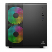 Gabinete Gamer C3Tech Aquarius, Mini Tower, Vidro Temperado, M-ATX, Sem Fonte, Sem Fan, Preto - MT-G710BK