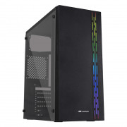 Gabinete Gamer C3Tech, Lateral em Acrílico, Sem Fonte, Frete Com Fita LED RGB, Preto - MT-G230BK