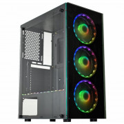 Gabinete Gamer K-Mex Divinus Rítmico, CG-BL10, Lateral em Vidro, 3 Fans, Fita LED, Preto - CGBL10RH001CB0X