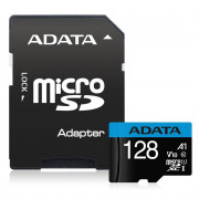 Cartão de Memória Micro SD 128GB Adata, Classe 10, Com Adaptador SD - AUSDX128GUICL10A1-RA1