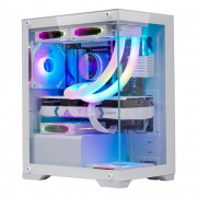 Gabinete Gamer K-Mex Poseidon, CG-W1H5, Lateral e Frontal em Vidro, Sem Fonte, Sem Fan, Branco - CGW1H5RH0010B0X