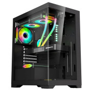 Gabinete Gamer K-Mex Poseidon, CG-11G4, Lateral e Frontal em Vidro, Sem Fonte, Sem Fan, Preto - CG11G4RH0010B0X