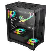 Gabinete Gamer K-Mex Poseidon, CG-11G4, Lateral e Frontal em Vidro, Sem Fonte, Sem Fan, Preto - CG11G4RH0010B0X