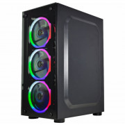 Gabinete Gamer K-Mex Elite Multicolor, CG-10W5, RGB, Lateral em Vidro, 3 Fan Led, Sem Fonte, Preto - CG10W5RH001CB0X