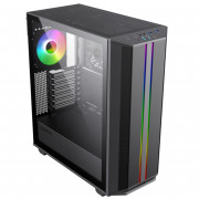Gabinete Gamer Gamemax Precision 8808BK, ARGB, Mid Tower, Vidro Temperado, E-ATX, Sem Fonte, Com 3 Fans, Preto