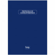 Livro Protocolo de Correspondência Baag, UND, Capa Dura, Com 100 Folhas, Azul - 0132