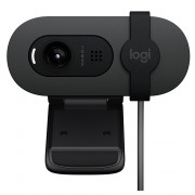 Webcam Logitech Brio 100 Full HD, 1080p, 30 FPS, USB-C, Microfone Integrado, Grafite - 960-001586