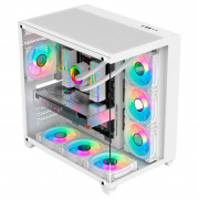 Gabinete Gamer K-Mex Ghost Shark, CG-W2J1, Lateral e Frontal em Vidro, Sem Fonte, Sem Fan, Branco - CGW2J1RH002CB0X