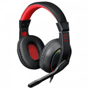 Headset Gamer Redragon Ares RGB, 3.5mm, Drivers de 40mm, Preto e Vermelho - H120-RGB
