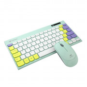 Kit Teclado e Mouse Sem Fio C3tech, USB Nano 2,4GHz, Com Teclas de Membrana, Verde - K-W71GN