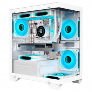 Gabinete Gamer K-Mex Poseidon II White, CG-W1F9, Lateral e Frontal em Vidro, Sem Fan, Branco - CGW1F9RH002CB0X