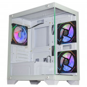 Gabinete Gamer K-Mex Poseidon II White, CG-W1F9, Lateral e Frontal em Vidro, Sem Fan, Branco - CGW1F9RH002CB0X