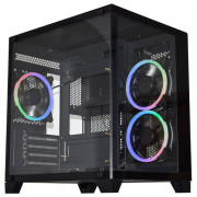 Gabinete Gamer K-Mex Aquário Micro Black, CG-0830, Lateral e Frontal em Vidro, Sem Fan, Preto - CG0830RH001CBOX