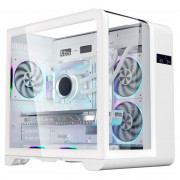 Gabinete Gamer K-Mex Aquário Top, CG-W8KI, Cyberpunk, Lateral e Frontal em Vidro, Sem Fan, Branco - CGW8KIRH002B0X