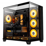 Gabinete Gamer K-Mex Tiger Shark, CG-04J1, ATX, Mid Tower, Vidro Temperado, Sem Fonte, Sem Fan, Preto - CG04J1RH001CB0X