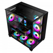 Gabinete Gamer K-Mex Tiger Shark, CG-04J1, ATX, Mid Tower, Vidro Temperado, Sem Fonte, Sem Fan, Preto - CG04J1RH001CB0X