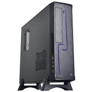 Gabinete Slim C3Tech, Com Fonte 200W, LED Azul, Preto - DT-120BK