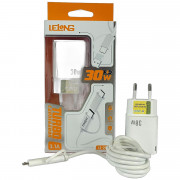 Carregador Para Celular USB-C Com Cabo USB-C 3A, LELONG, PD30W 3.1A - LE-295V-1