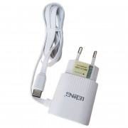 Carregador Para Celular USB-C Com Cabo USB-C 5.1A, LELONG, 5.1A 12.5W - LE-291FC