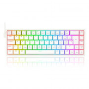 Teclado Mecânico Gamer Redragon Castor RGB, Switch Brown Removíveis, ABNT2, Branco - K631W-RGB (PT-BROWN)