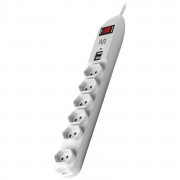 Filtro de Linha 6 Tomadas e 2 Saídas USB 5V Multilaser, Novo Padrão, Bivolt, Branco - WI251