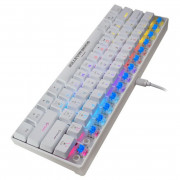 Teclado Gamer Mecânico K-Mex Spectra Fury KBW88, LED 5 Cores, Switch Blue, Branco - KBW888U0002CBOX