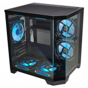 Gabinete Gamer K-Mex Aquário Ângulo Micro, CG-0620, Lateral e Frontal em Vidro, Sem Fan, Preto - CG0620RH001B0X