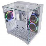 Gabinete Gamer K-Mex Aquário Visão Infinita, CG-W3D3, Lateral e Frontal em Vidro, Sem Fan, Branco - CGW3D3RH002B0X