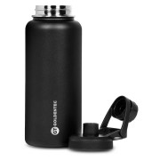 Garrafa Térmica Goldentec GT Colors 3 Inox 1L, Com Tampa, Bico e Base Emborrachado, Preto - 60045