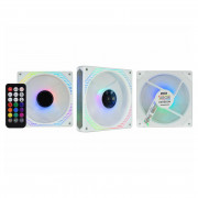 Kit Exaustores 3 Fans K-Mex ARGB AAUW, Controle Remoto, Sem Fita, Branco - AAUWK136ABVAB0X