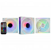 Kit Exaustores 3 Fans K-Mex ARGB AAVW, Controle Remoto, Sem Fita, Branco - AAVWK136ATEAB0X