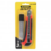 Estilete Largo 3 Lâminas de 18MM Bomder, Diversas Cores - BOM-3304