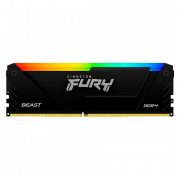 Memória Kingston Fury Beast, RGB, 8GB, 3200MHz, DDR4, CL16, Preto - KF432C16BB2A/8