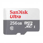 Cartão de Memória Micro SD 256GB Sandisk, Classe 10 Com Adaptador - SDSQUNR-256G-GN6TA