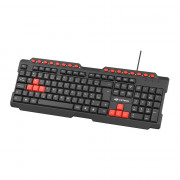 Teclado Gamer C3Tech, Multimídia, USB, Preto e Vermelho - KG-10V2BK
