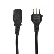 Cabo de Força 1.20 Metros Padrão Novo, 2P+T 3x 1,00MM, Para Fonte Até 1000W, Preto - CABO18100