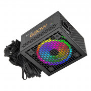 Fonte New Hero Tesla, RGB, 650w, 80 Plus Bronze, Pfc Ativo, Preto - NH-TPS650W