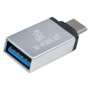 Adaptador TIPO C Macho Para USB Fêmea, X-CELL, Cinza - XC-ADP-10