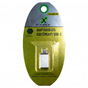 Adaptador TIPO C Macho Para USB Fêmea, X-CELL, Cinza - XC-ADP-10
