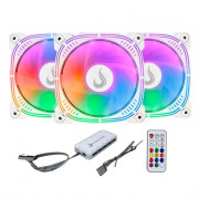 Kit Cooler FAN Rise Mode ARGB Frost Pro, 3 Unidades, 120mm, ARGB, Branco - RM-CF-02-ARGB