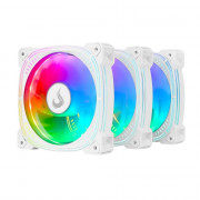 Kit Cooler FAN Rise Mode ARGB Frost Pro, 3 Unidades, 120mm, ARGB, Branco - RM-CF-02-ARGB